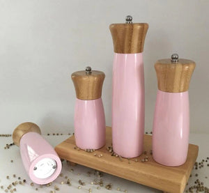 Pink Bamboo Manual Pepper Grinder (SM, M, LG)