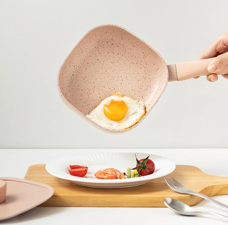 Pink Square Non-Stick Frying Pan
