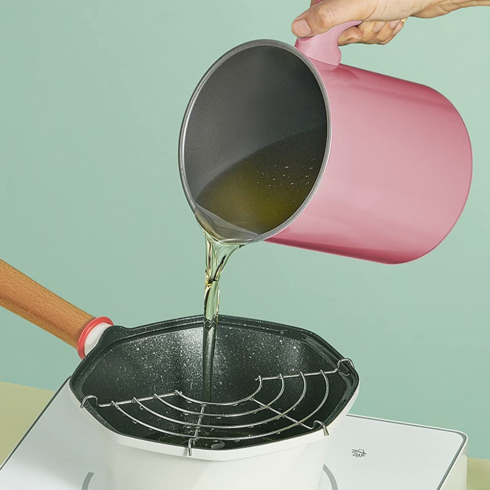 1.4L Pink Stainless Steel Oil Strainer/ Oil Container With Filter