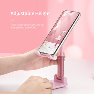 Pink Adjustable Phone Holder With Mirror