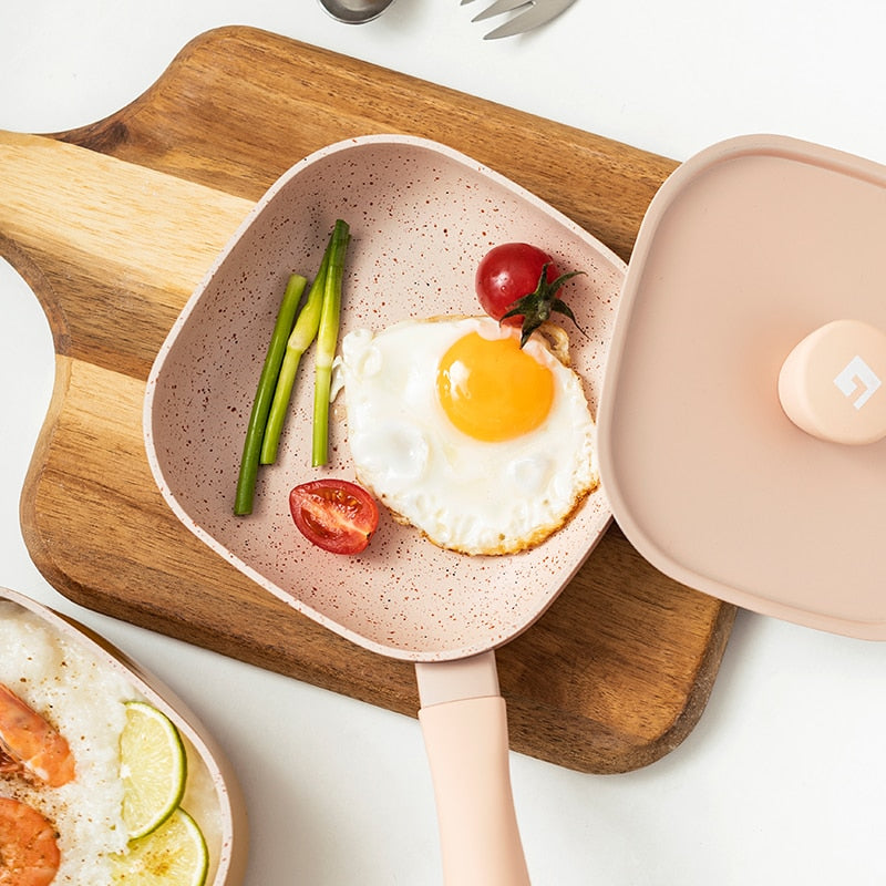 Pink Square Non-Stick Frying Pan