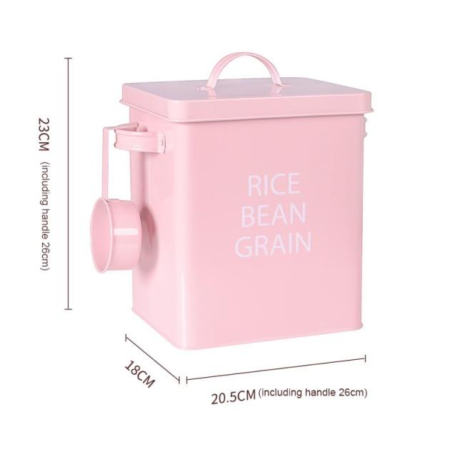 Pink Rice Metal Storage Tin Box With Scoop – UrbanPinkCollective